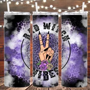 Bad Witch Vibes metal skinny tumbler